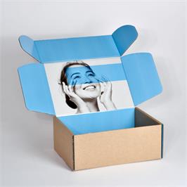 Presentation Mailer Box White / Brown with Custom Print - 335 x 240 x 133 mm