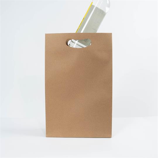 3-Bottle Wine Carrier Bag In Kraft Brown With Handle