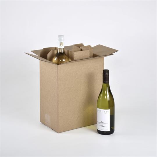 6-Bottle Wine Divider Brown - 84 x 84 x 330 mm