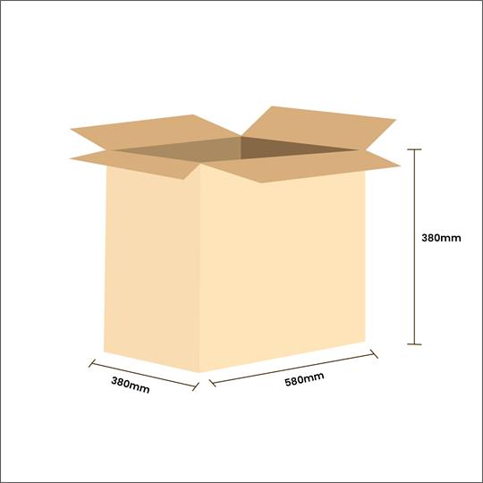Large Premium Packing Storage Box Brown - 580 x 380 x 380 mm