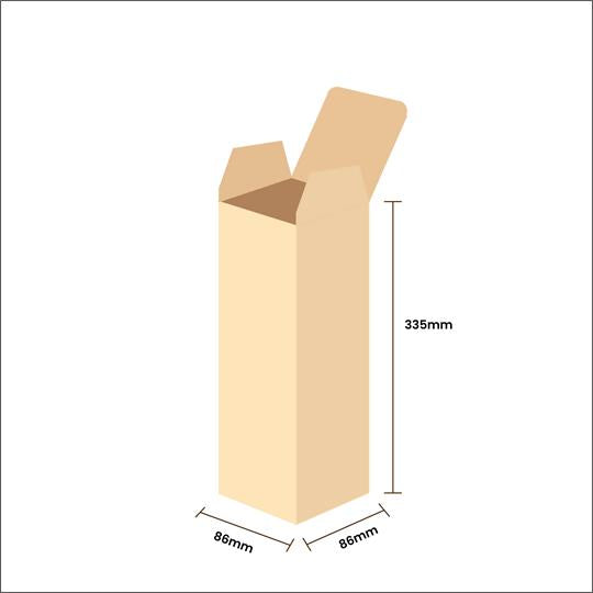 Single Bottle Wine Gift Box White - 86 x 86 x 335 mm