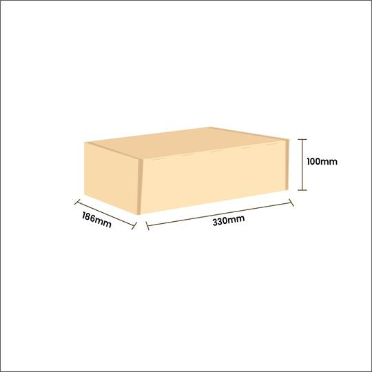 2-Bottle Laydown Shipper Brown - 330 x 186 x 100 mm