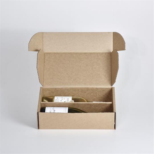 2-Bottle Laydown Shipper Brown - 330 x 186 x 100 mm