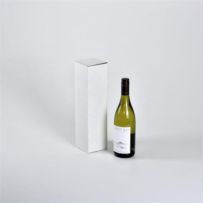 Single Bottle Wine Gift Box White - 86 x 86 x 335 mm